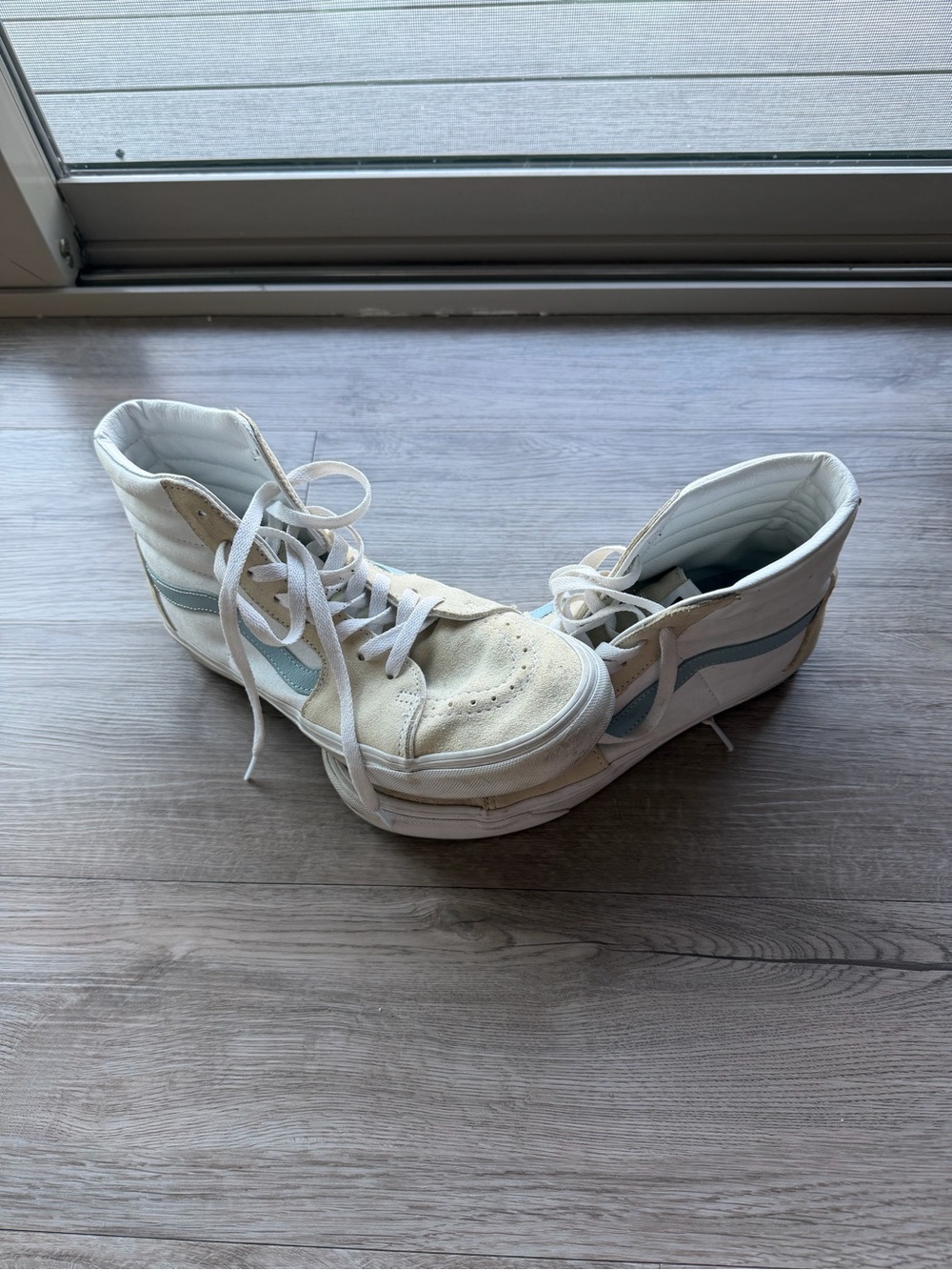 Vans Sk8-Hi High-Top Shoe - Blue/Cream - Women’s Size 9.5/Men’s Size 8